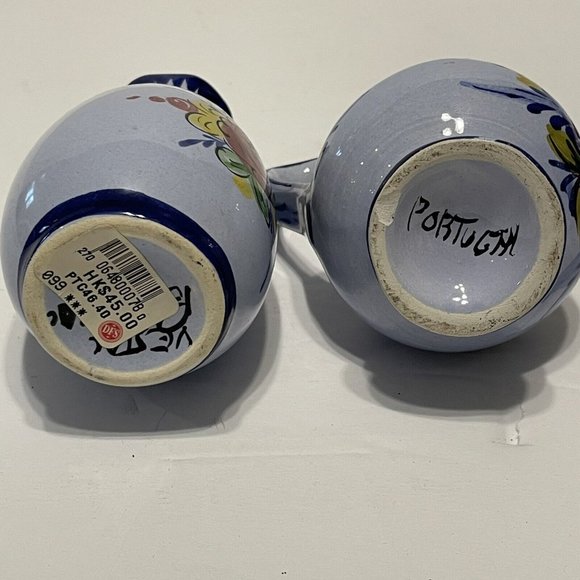 Pitcher Portugal Mini Ceramic Rose Floral Water Pitcher Blue Ceramic Miniature - Picture 9 of 10